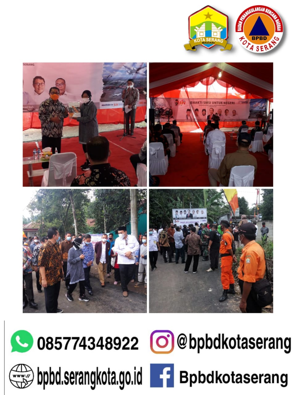 BPBD Kota Serang melakukan Pendampingan Serikat Media Siber Indonesia SMSI dalam rangka memperingati Hari Pers Nasional HPN 09 Februari 2021 di Kota Serang Hari Minggu 07 Februari 2021 Jam 09.30 WIB