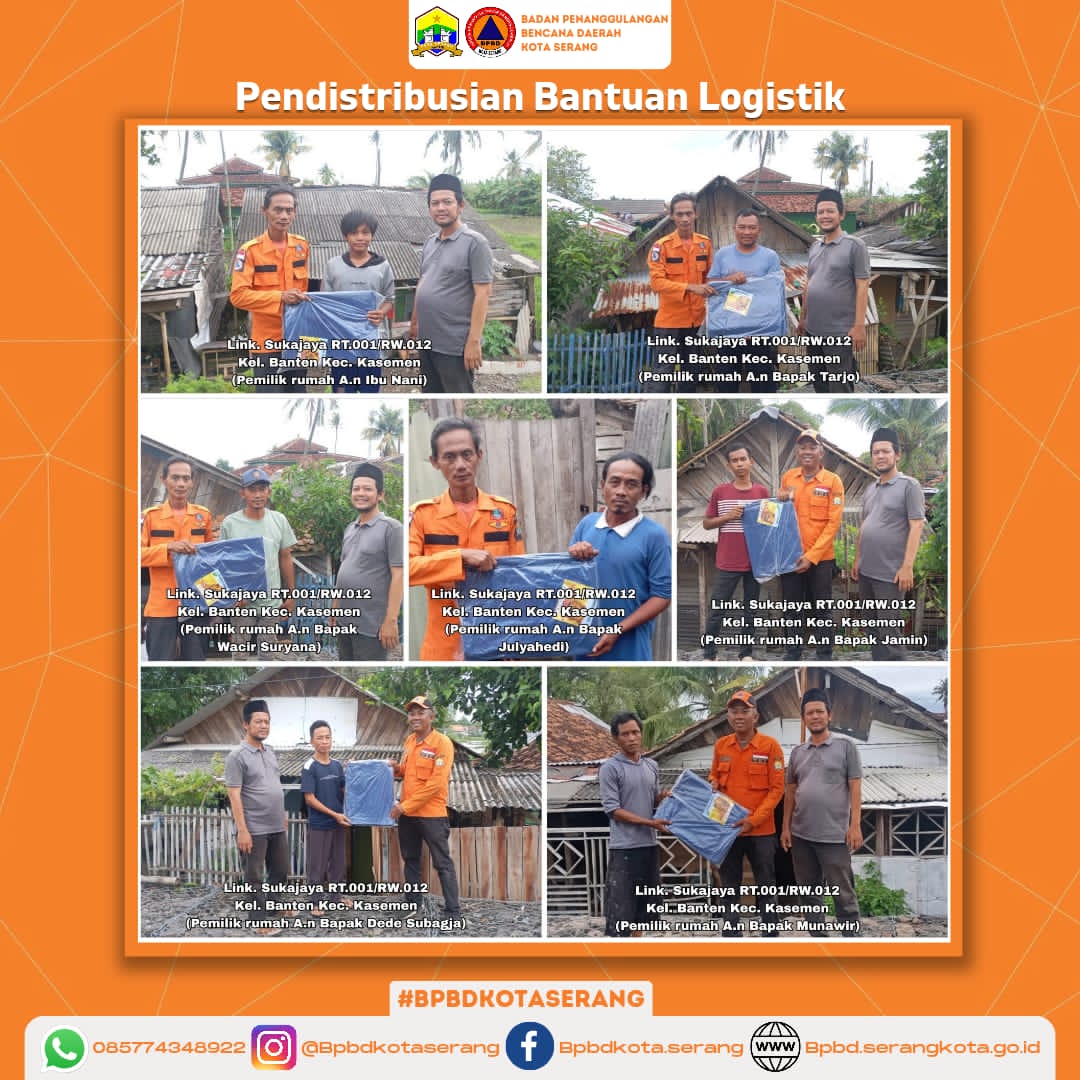 Pendistribusian Bantuan Logistik untuk 7 (Tujuh) Korban Rumah Roboh Akibat Bencana Cuaca Ekstrem