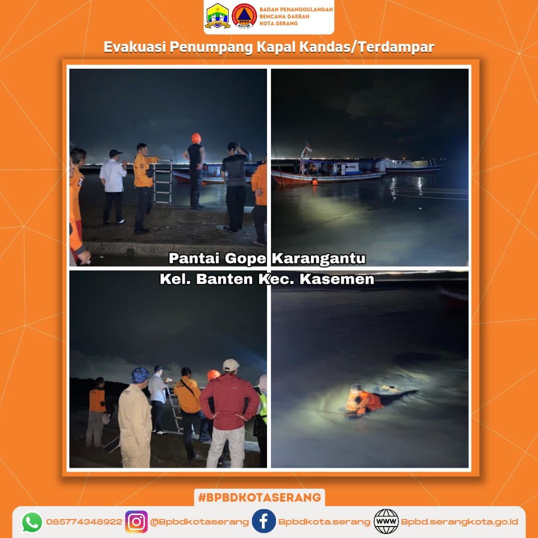 Evakuasi Penumpang Kapal Kandas/Terdampar Akibat Pasang Surut Air Laut