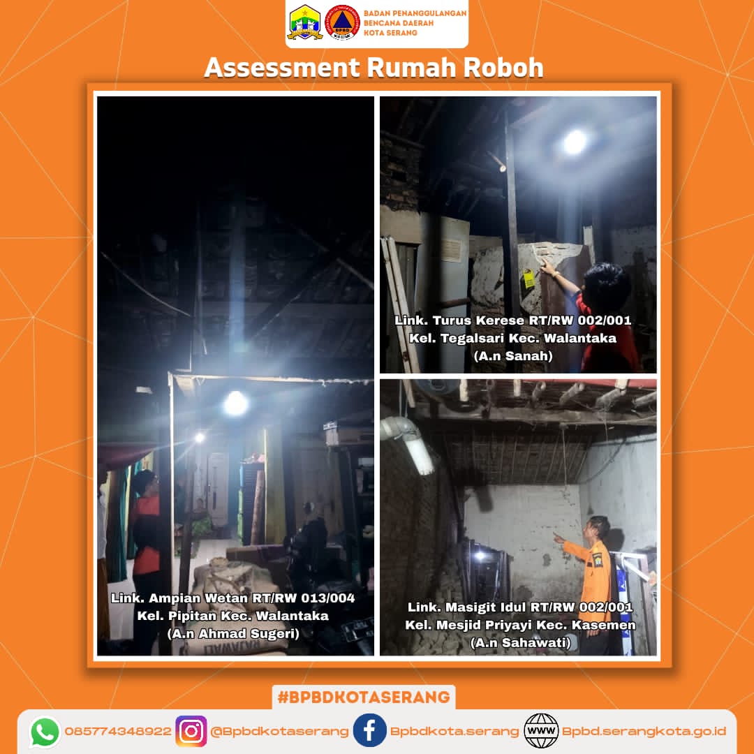 " Assesment 3 (Tiga) Rumah Roboh Yang Di sebabkan Oleh Faktor Alam (Hujan dan Angin Kencang) "