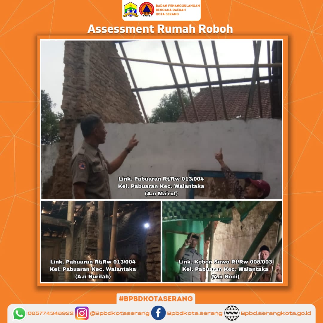 Assesment 3 (Tiga) Rumah Roboh Di Wilayah Kota Serang Yang Disebabkan Oleh  Faktor Alam (Hujan dan Angin Kencang)