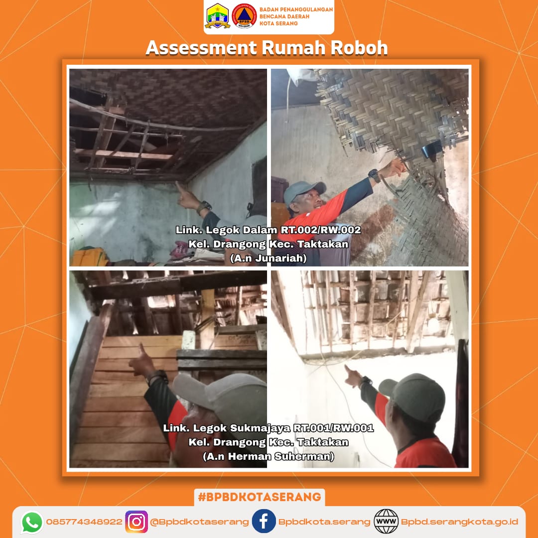 Assesment 2 (dua) Rumah Roboh Yang Di sebabkan Oleh Faktor Alam (Hujan deras disertai Angin kencang)