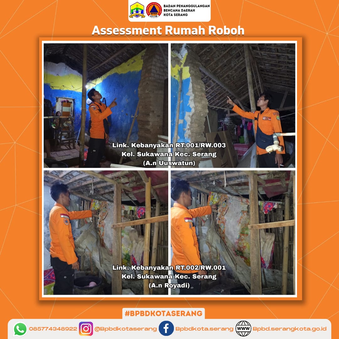 Assessment 2 (Dua) Rumah Roboh Yang Di Karenakan Faktor alam (hujan & angin kencang) Di Wilayah Kota Serang