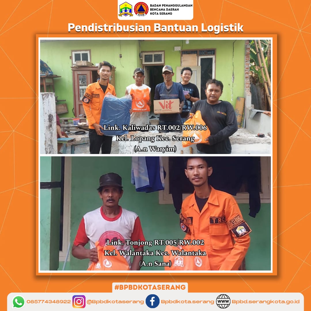 Pendistribusian Bantuan Logistik untuk Korban Rumah Roboh