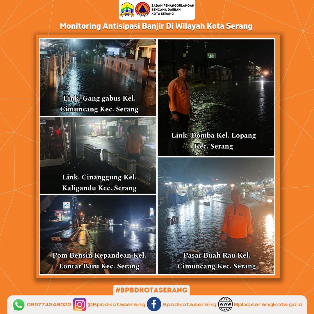 Update Info Monitoring Antisipasi Terjadi Banjir di Wilayah Kota Serang