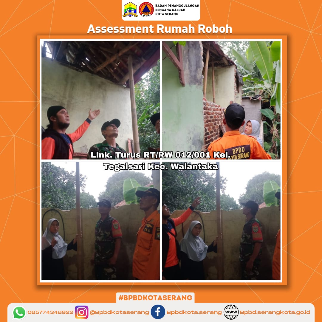 Assesment Rumah Roboh Di karenakan Angin Kencang Di Wilayah Kota Serang