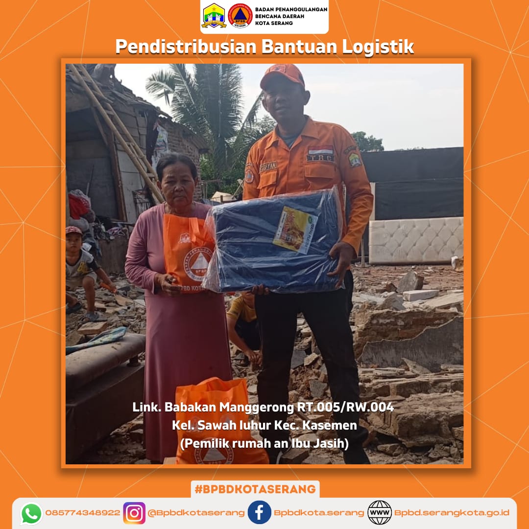 Pendistribusian Bantuan Logistik untuk Korban Rumah Roboh Wilayah Kota Serang