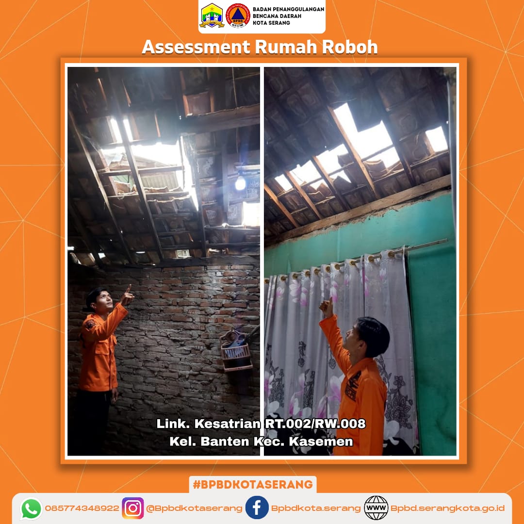 Assessment Rumah Roboh Di Wilayah Kota Serang Disebabkan  Faktor Alam (Hujan deras disertai angin)