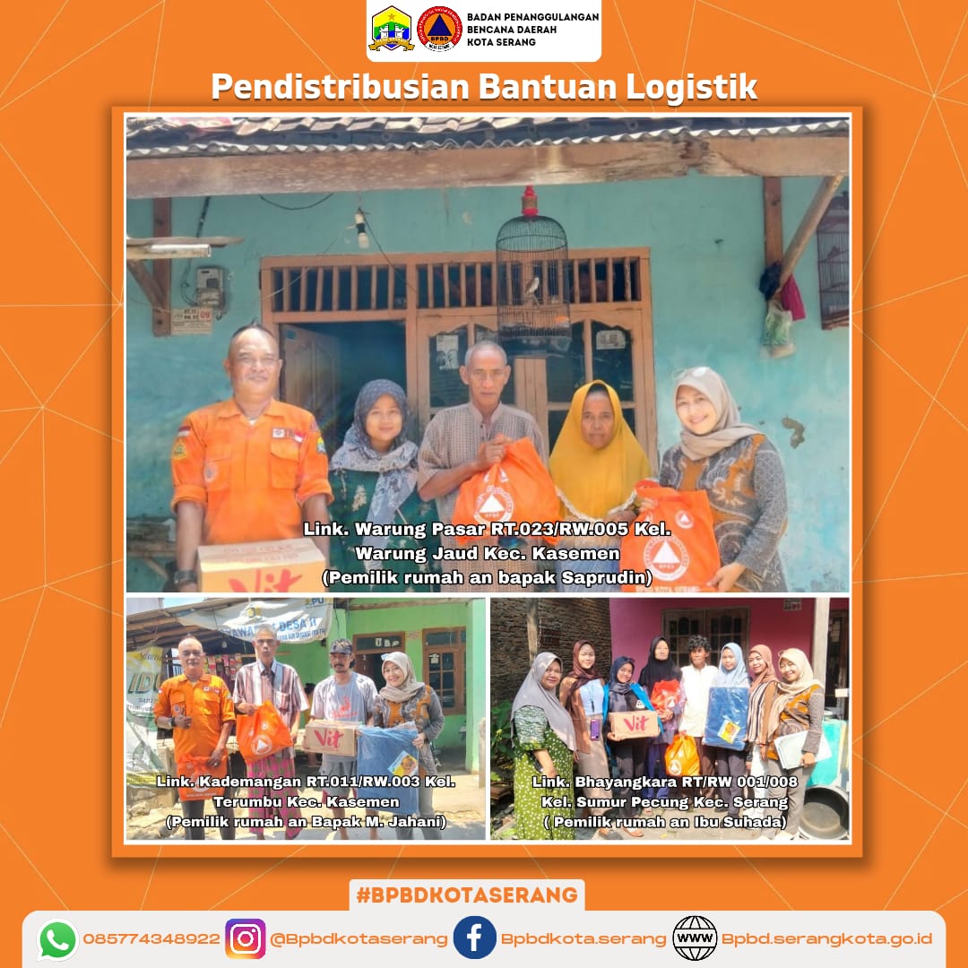 Pendistribusian Bantuan Logistik untuk Korban Rumah Roboh dan Kebakaran Di Wilayah Kota Serang