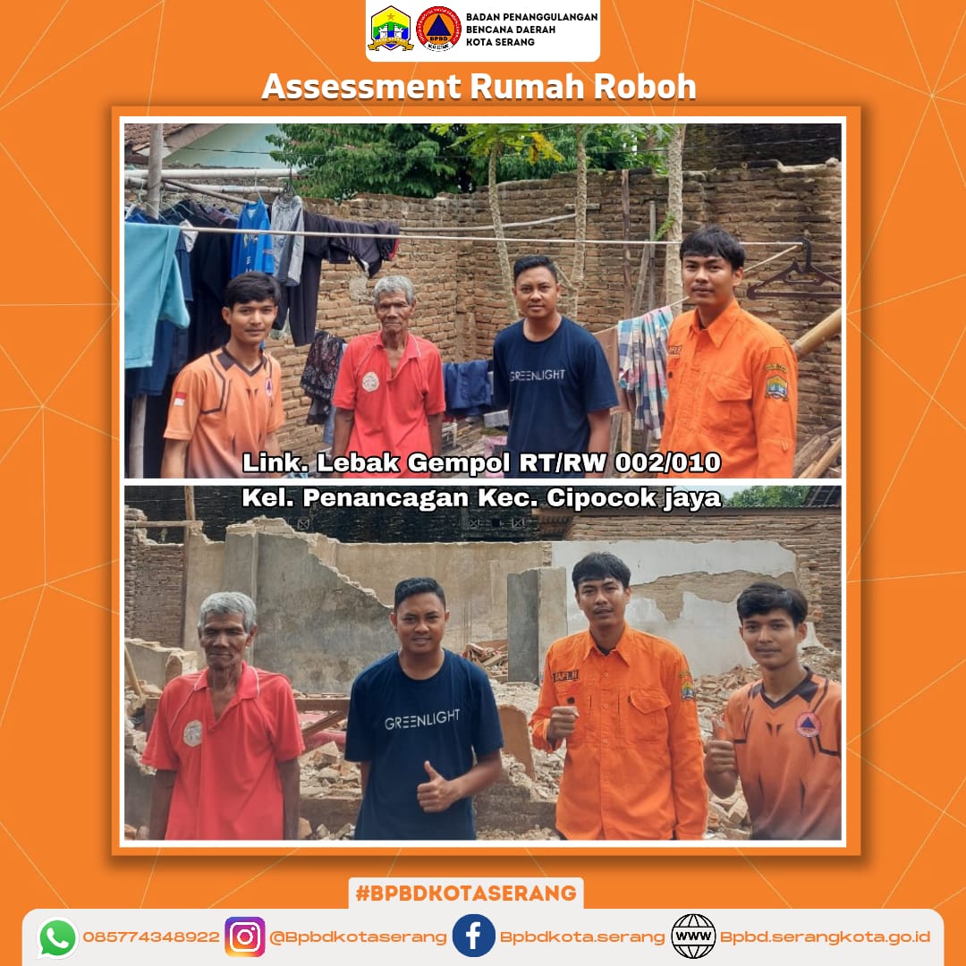 Assesment Rumah Roboh Yang Disebabkan Hujan Deras Disertai Angin Kencang
