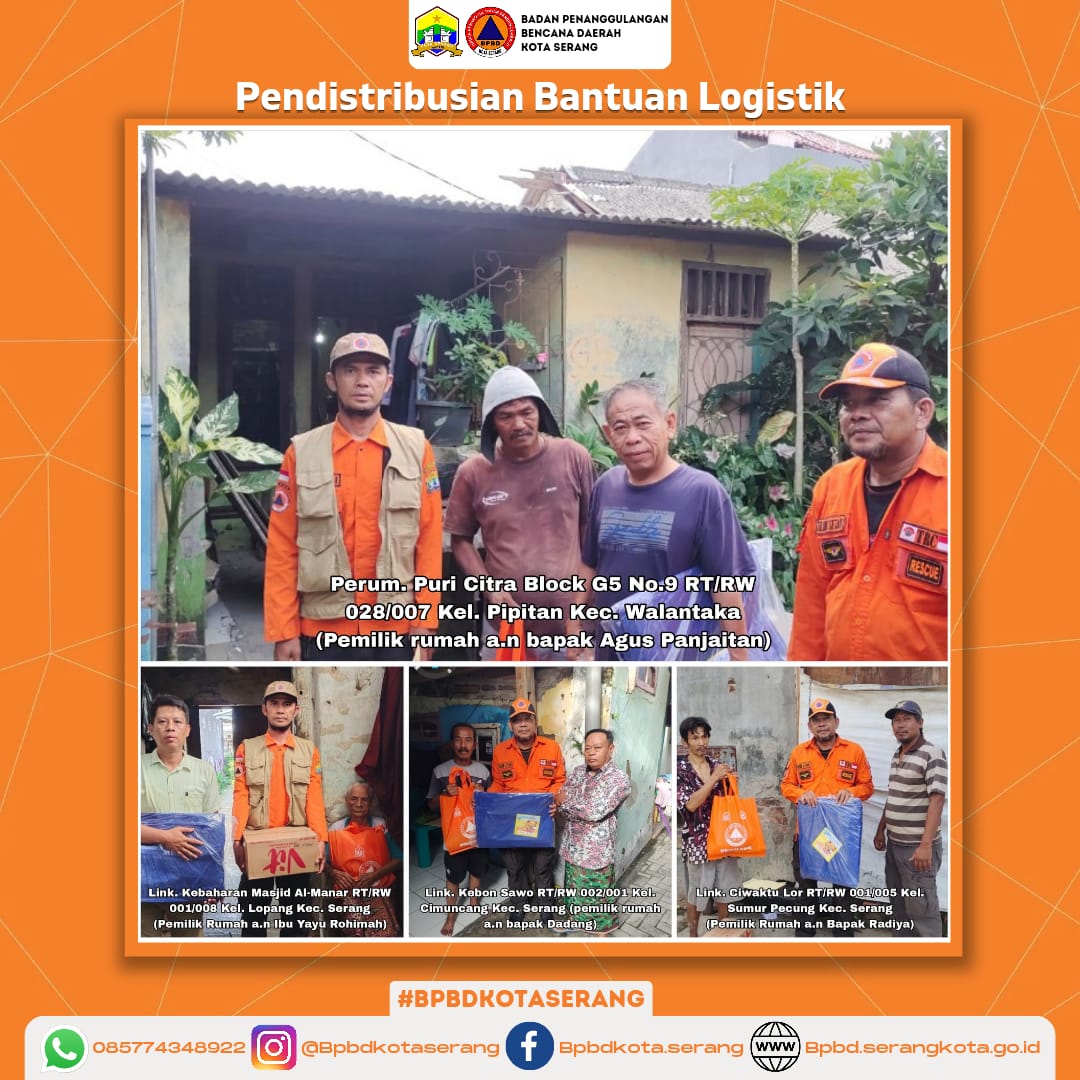 Pendistribusian Bantuan Logistik Untuk 4 (Empat) Korban Rumah Roboh