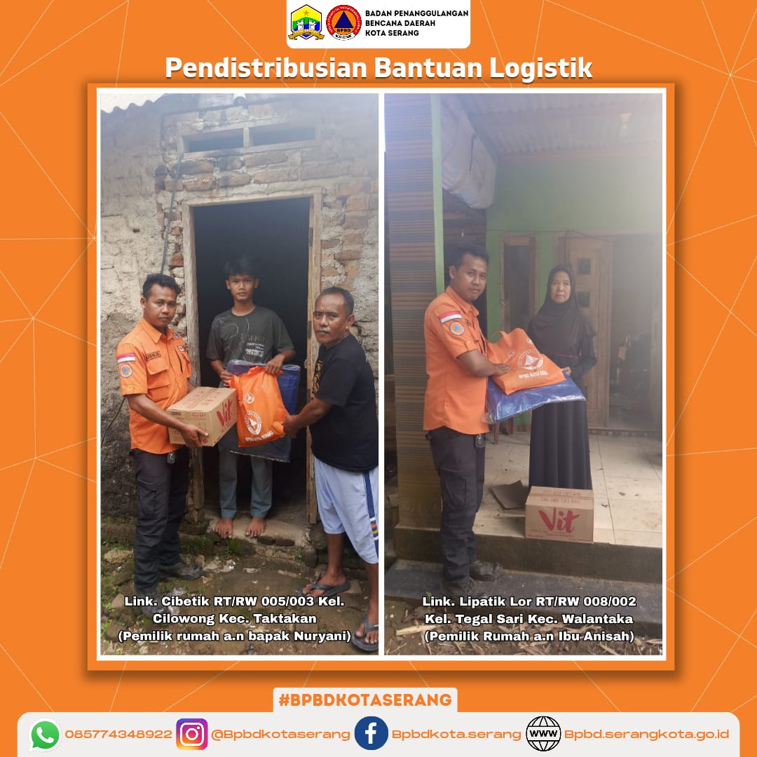 Pendistribusian 2 (Dua) Bantuan Logistik untuk Korban Rumah Roboh