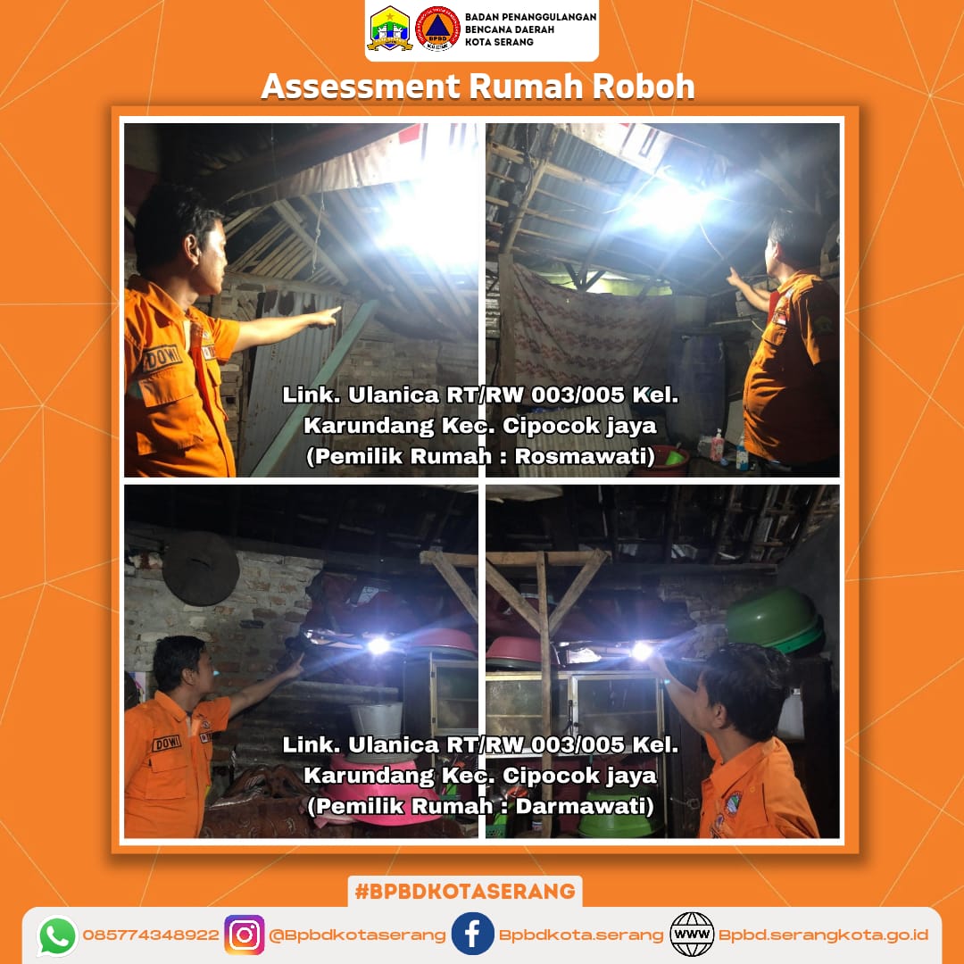 Laporan Assesment 2 (Dua) Rumah Roboh Disebabkan Faktor Alam (Hujan Deras & angin)