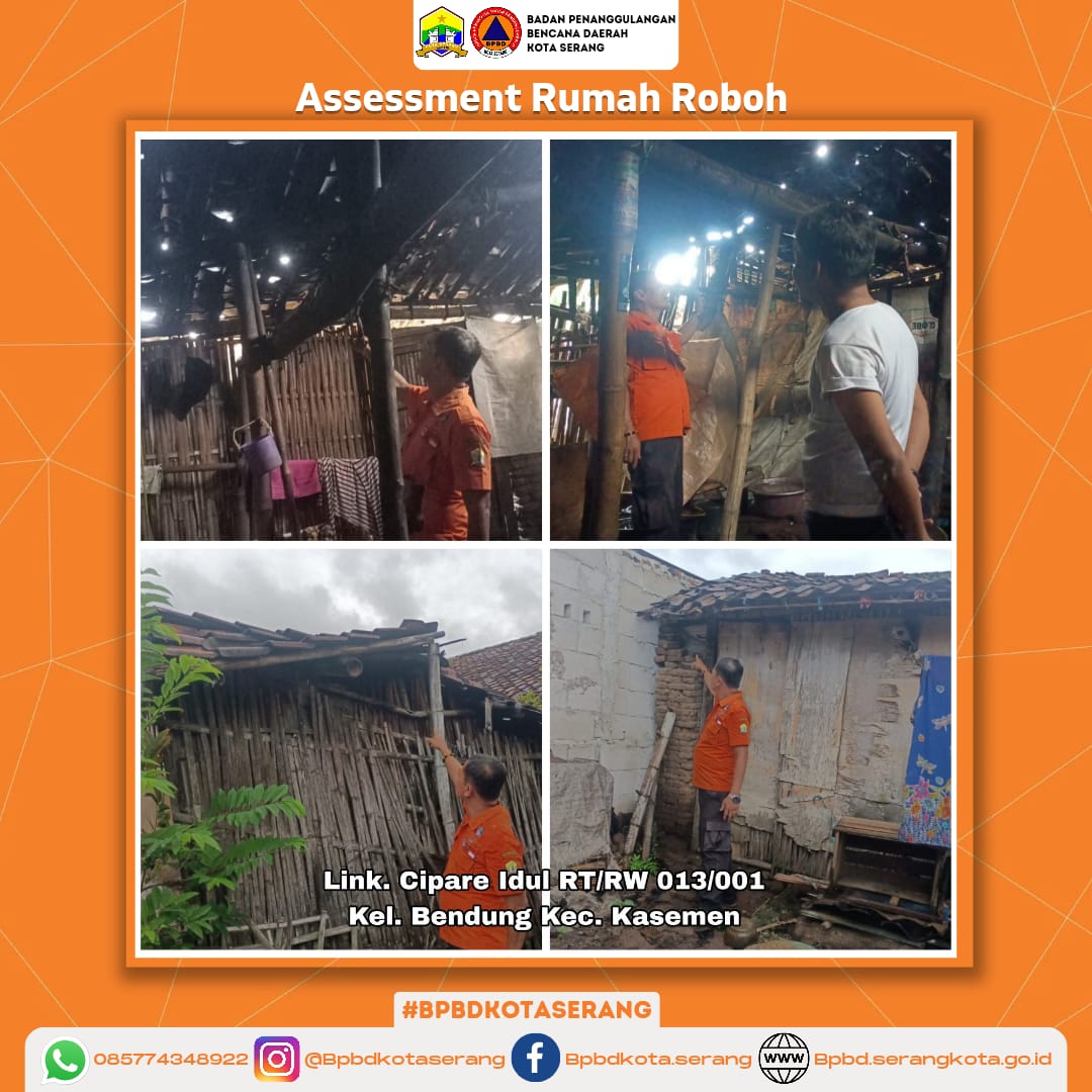 Assesment Rumah Roboh Yang Disebabkan Faktor Alam (Hujan deras disertai angin) Sehingga Kerusakan dibagian dapur