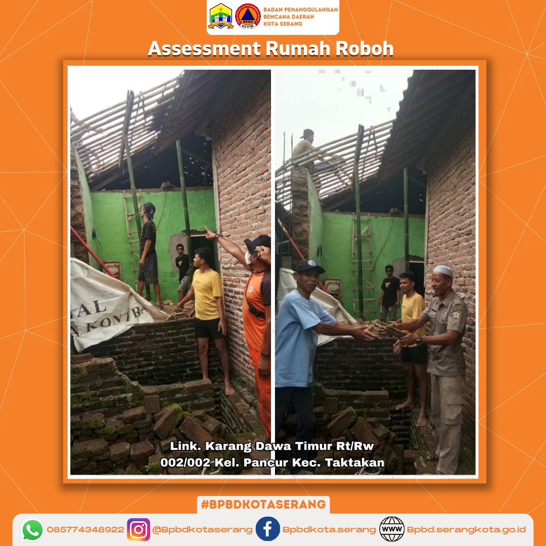 Assesment Rumah Roboh Dikarenakan Faktor Alam (Hujan dan Angin Kencang) Di Wilayah Kecamatan Taktakan