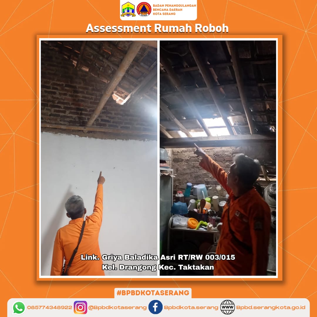 Assesment Rumah Roboh Yang Disebabkan Oleh Faktor Alam (Hujan deras disertai Angin kencang)